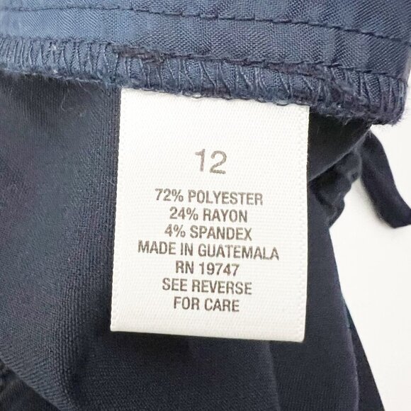 Roz & Ali Career Wear Pant Business Casual Trouser Tapered Leg Navy Blue Size 12 - Picture 6 of 15